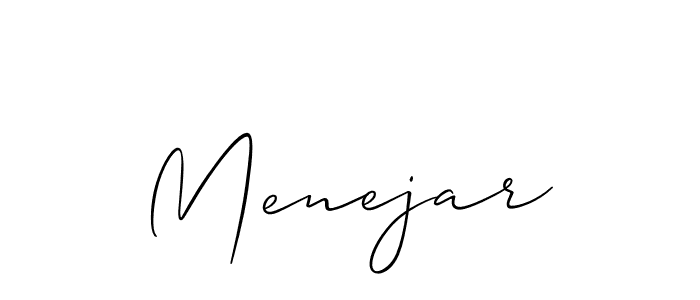 Design your own signature with our free online signature maker. With this signature software, you can create a handwritten (Allison_Script) signature for name Menejar. Menejar signature style 2 images and pictures png