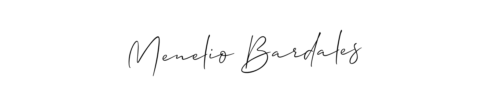 Menelio Bardales stylish signature style. Best Handwritten Sign (Allison_Script) for my name. Handwritten Signature Collection Ideas for my name Menelio Bardales. Menelio Bardales signature style 2 images and pictures png