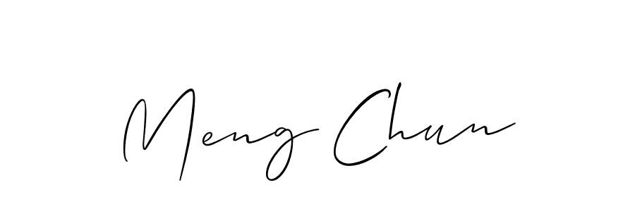 Make a beautiful signature design for name Meng Chun. With this signature (Allison_Script) style, you can create a handwritten signature for free. Meng Chun signature style 2 images and pictures png