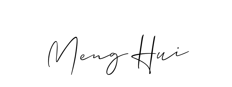 Design your own signature with our free online signature maker. With this signature software, you can create a handwritten (Allison_Script) signature for name Meng Hui. Meng Hui signature style 2 images and pictures png