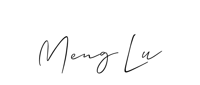 if you are searching for the best signature style for your name Meng Lu. so please give up your signature search. here we have designed multiple signature styles  using Allison_Script. Meng Lu signature style 2 images and pictures png