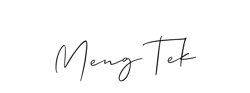 Also You can easily find your signature by using the search form. We will create Meng Tek name handwritten signature images for you free of cost using Allison_Script sign style. Meng Tek signature style 2 images and pictures png