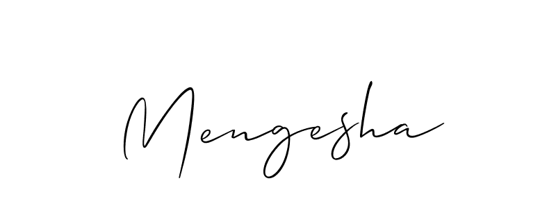 Design your own signature with our free online signature maker. With this signature software, you can create a handwritten (Allison_Script) signature for name Mengesha. Mengesha signature style 2 images and pictures png