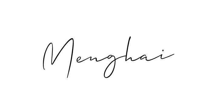 How to make Menghai signature? Allison_Script is a professional autograph style. Create handwritten signature for Menghai name. Menghai signature style 2 images and pictures png