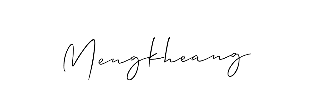 How to make Mengkheang signature? Allison_Script is a professional autograph style. Create handwritten signature for Mengkheang name. Mengkheang signature style 2 images and pictures png