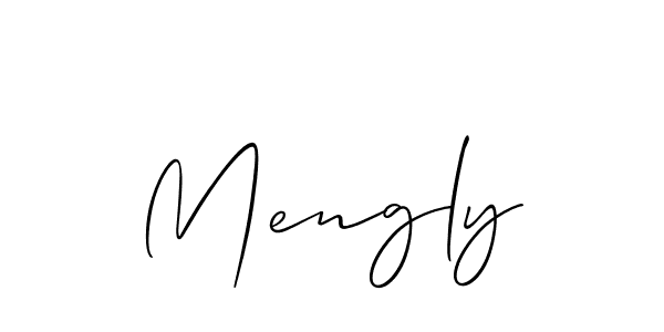 It looks lik you need a new signature style for name Mengly. Design unique handwritten (Allison_Script) signature with our free signature maker in just a few clicks. Mengly signature style 2 images and pictures png