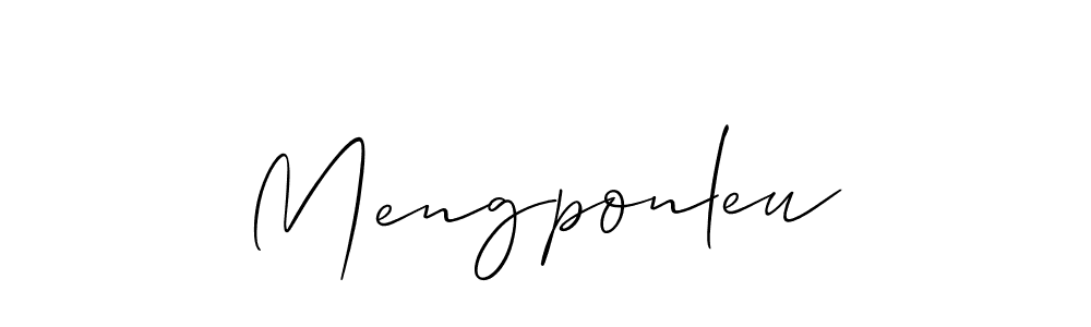 Create a beautiful signature design for name Mengponleu. With this signature (Allison_Script) fonts, you can make a handwritten signature for free. Mengponleu signature style 2 images and pictures png