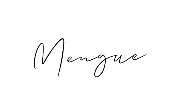 Allison_Script is a professional signature style that is perfect for those who want to add a touch of class to their signature. It is also a great choice for those who want to make their signature more unique. Get Mengue name to fancy signature for free. Mengue signature style 2 images and pictures png