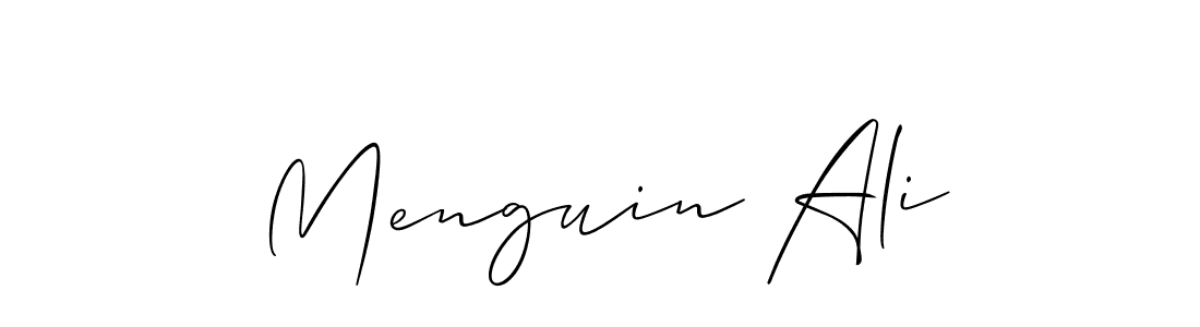 Also we have Menguin Ali name is the best signature style. Create professional handwritten signature collection using Allison_Script autograph style. Menguin Ali signature style 2 images and pictures png