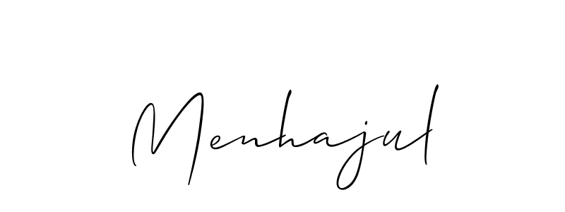 Also You can easily find your signature by using the search form. We will create Menhajul name handwritten signature images for you free of cost using Allison_Script sign style. Menhajul signature style 2 images and pictures png