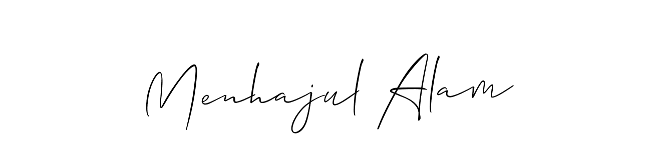 You should practise on your own different ways (Allison_Script) to write your name (Menhajul Alam) in signature. don't let someone else do it for you. Menhajul Alam signature style 2 images and pictures png