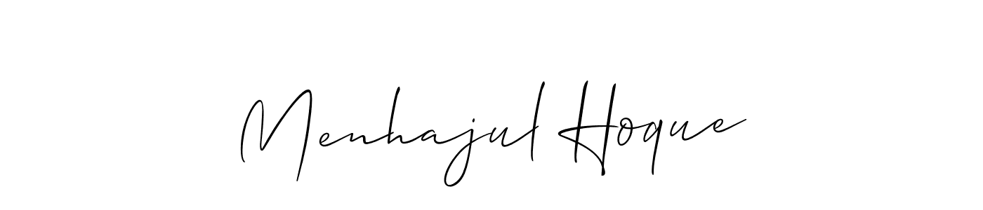 You should practise on your own different ways (Allison_Script) to write your name (Menhajul Hoque) in signature. don't let someone else do it for you. Menhajul Hoque signature style 2 images and pictures png
