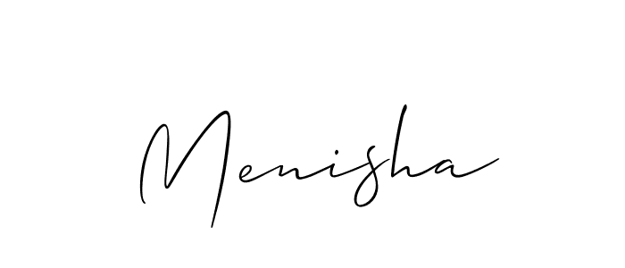 Menisha stylish signature style. Best Handwritten Sign (Allison_Script) for my name. Handwritten Signature Collection Ideas for my name Menisha. Menisha signature style 2 images and pictures png