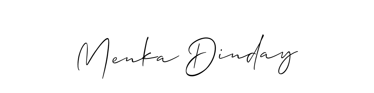 Allison_Script is a professional signature style that is perfect for those who want to add a touch of class to their signature. It is also a great choice for those who want to make their signature more unique. Get Menka Dinday name to fancy signature for free. Menka Dinday signature style 2 images and pictures png