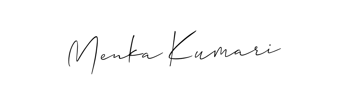 How to make Menka Kumari name signature. Use Allison_Script style for creating short signs online. This is the latest handwritten sign. Menka Kumari signature style 2 images and pictures png