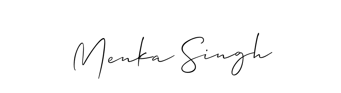 The best way (Allison_Script) to make a short signature is to pick only two or three words in your name. The name Menka Singh include a total of six letters. For converting this name. Menka Singh signature style 2 images and pictures png