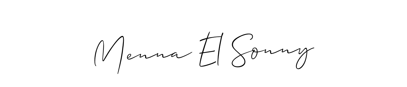 How to Draw Menna El Sonny signature style? Allison_Script is a latest design signature styles for name Menna El Sonny. Menna El Sonny signature style 2 images and pictures png