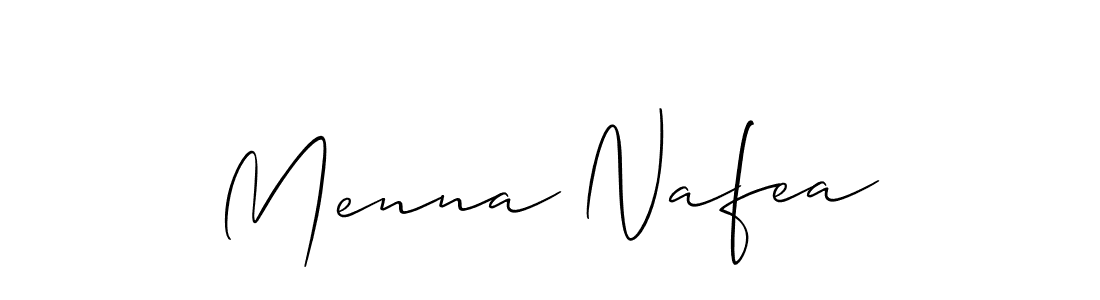 if you are searching for the best signature style for your name Menna Nafea. so please give up your signature search. here we have designed multiple signature styles  using Allison_Script. Menna Nafea signature style 2 images and pictures png