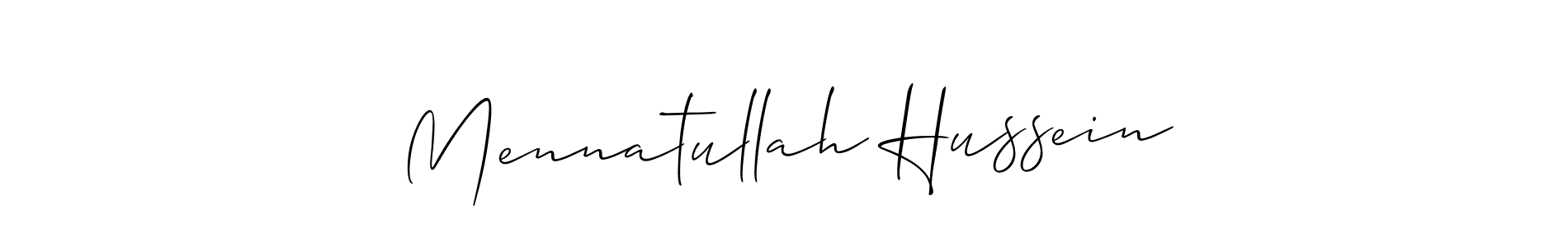 Use a signature maker to create a handwritten signature online. With this signature software, you can design (Allison_Script) your own signature for name Mennatullah Hussein. Mennatullah Hussein signature style 2 images and pictures png