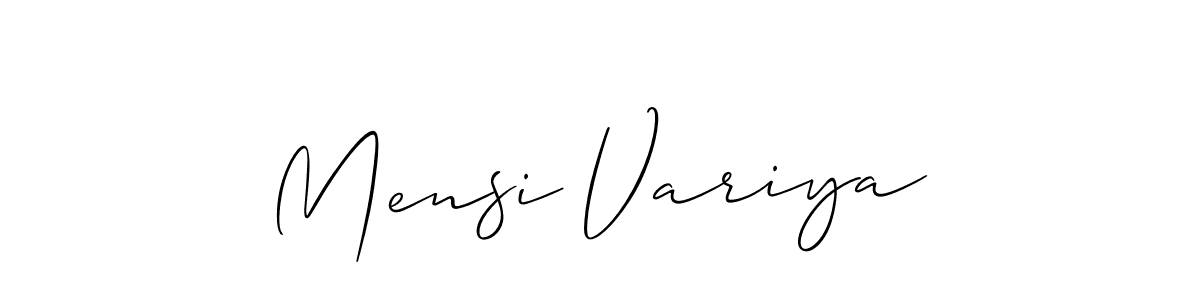 Once you've used our free online signature maker to create your best signature Allison_Script style, it's time to enjoy all of the benefits that Mensi Variya name signing documents. Mensi Variya signature style 2 images and pictures png