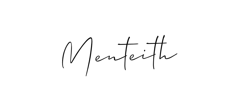 How to make Menteith name signature. Use Allison_Script style for creating short signs online. This is the latest handwritten sign. Menteith signature style 2 images and pictures png