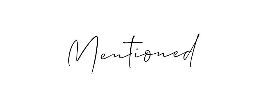 How to make Mentioned signature? Allison_Script is a professional autograph style. Create handwritten signature for Mentioned name. Mentioned signature style 2 images and pictures png