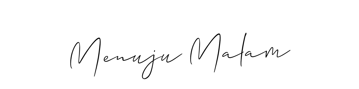Similarly Allison_Script is the best handwritten signature design. Signature creator online .You can use it as an online autograph creator for name Menuju Malam. Menuju Malam signature style 2 images and pictures png