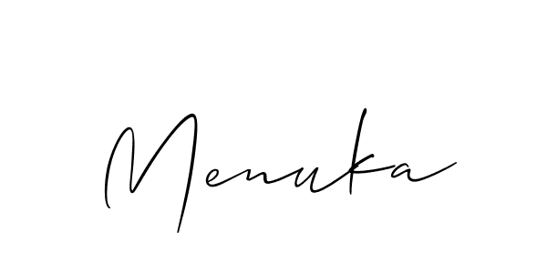 You can use this online signature creator to create a handwritten signature for the name Menuka. This is the best online autograph maker. Menuka signature style 2 images and pictures png