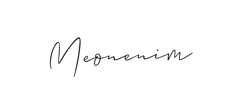 Meonenim stylish signature style. Best Handwritten Sign (Allison_Script) for my name. Handwritten Signature Collection Ideas for my name Meonenim. Meonenim signature style 2 images and pictures png