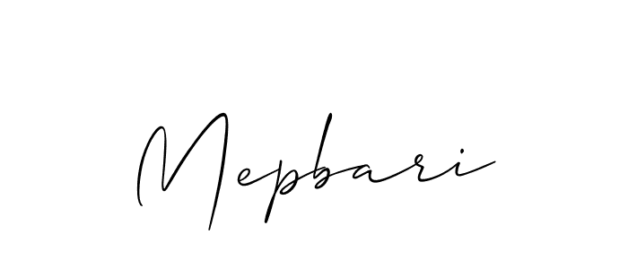 The best way (Allison_Script) to make a short signature is to pick only two or three words in your name. The name Mepbari include a total of six letters. For converting this name. Mepbari signature style 2 images and pictures png