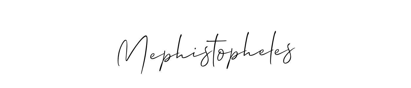 Use a signature maker to create a handwritten signature online. With this signature software, you can design (Allison_Script) your own signature for name Mephistopheles. Mephistopheles signature style 2 images and pictures png