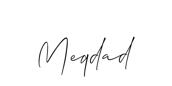 How to make Meqdad name signature. Use Allison_Script style for creating short signs online. This is the latest handwritten sign. Meqdad signature style 2 images and pictures png