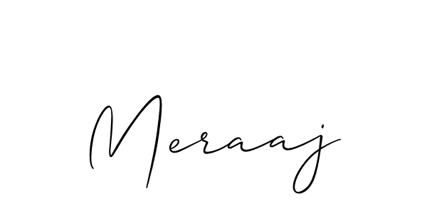 Also we have Meraaj name is the best signature style. Create professional handwritten signature collection using Allison_Script autograph style. Meraaj signature style 2 images and pictures png