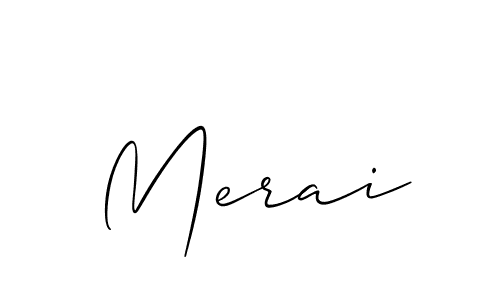 Allison_Script is a professional signature style that is perfect for those who want to add a touch of class to their signature. It is also a great choice for those who want to make their signature more unique. Get Merai name to fancy signature for free. Merai signature style 2 images and pictures png