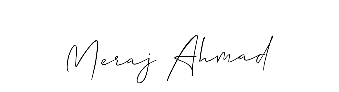 Make a short Meraj Ahmad signature style. Manage your documents anywhere anytime using Allison_Script. Create and add eSignatures, submit forms, share and send files easily. Meraj Ahmad signature style 2 images and pictures png