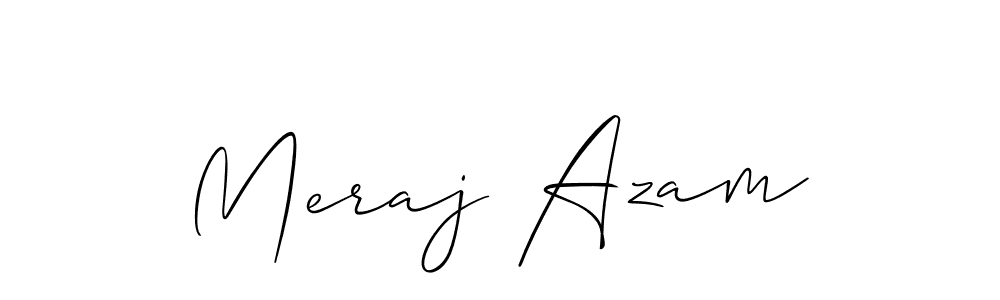 Make a beautiful signature design for name Meraj Azam. With this signature (Allison_Script) style, you can create a handwritten signature for free. Meraj Azam signature style 2 images and pictures png