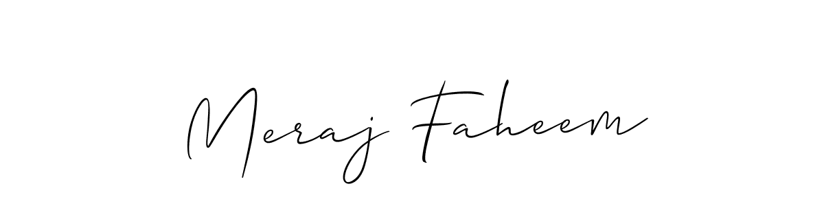 How to make Meraj Faheem signature? Allison_Script is a professional autograph style. Create handwritten signature for Meraj Faheem name. Meraj Faheem signature style 2 images and pictures png