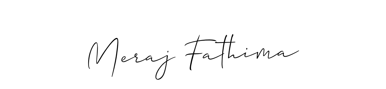 How to make Meraj Fathima name signature. Use Allison_Script style for creating short signs online. This is the latest handwritten sign. Meraj Fathima signature style 2 images and pictures png