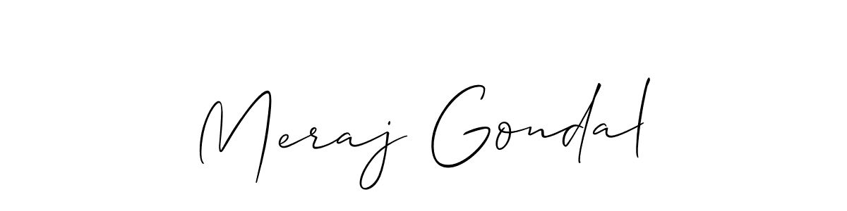 How to Draw Meraj Gondal signature style? Allison_Script is a latest design signature styles for name Meraj Gondal. Meraj Gondal signature style 2 images and pictures png