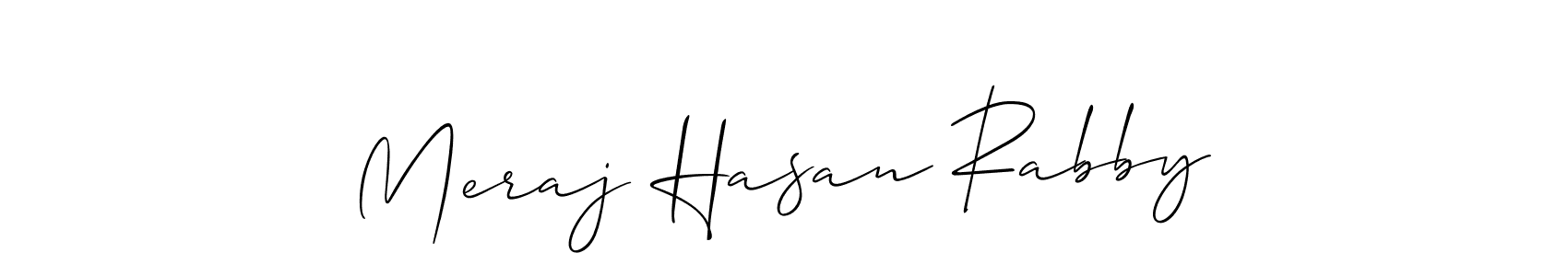 Use a signature maker to create a handwritten signature online. With this signature software, you can design (Allison_Script) your own signature for name Meraj Hasan Rabby. Meraj Hasan Rabby signature style 2 images and pictures png
