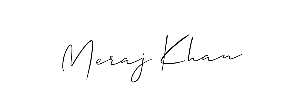 How to make Meraj Khan name signature. Use Allison_Script style for creating short signs online. This is the latest handwritten sign. Meraj Khan signature style 2 images and pictures png