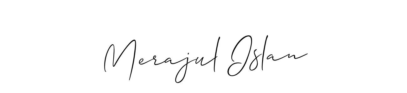 Use a signature maker to create a handwritten signature online. With this signature software, you can design (Allison_Script) your own signature for name Merajul Islan. Merajul Islan signature style 2 images and pictures png