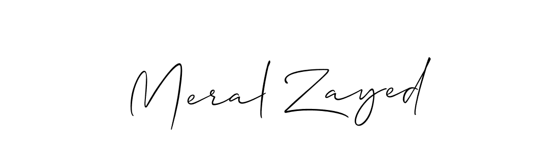 Allison_Script is a professional signature style that is perfect for those who want to add a touch of class to their signature. It is also a great choice for those who want to make their signature more unique. Get Meral Zayed name to fancy signature for free. Meral Zayed signature style 2 images and pictures png