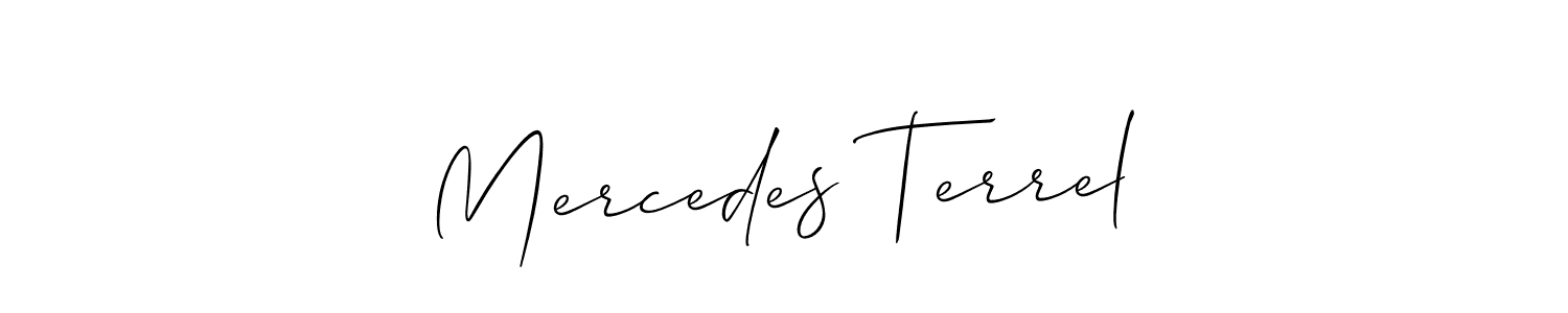 Similarly Allison_Script is the best handwritten signature design. Signature creator online .You can use it as an online autograph creator for name Mercedes Terrel. Mercedes Terrel signature style 2 images and pictures png