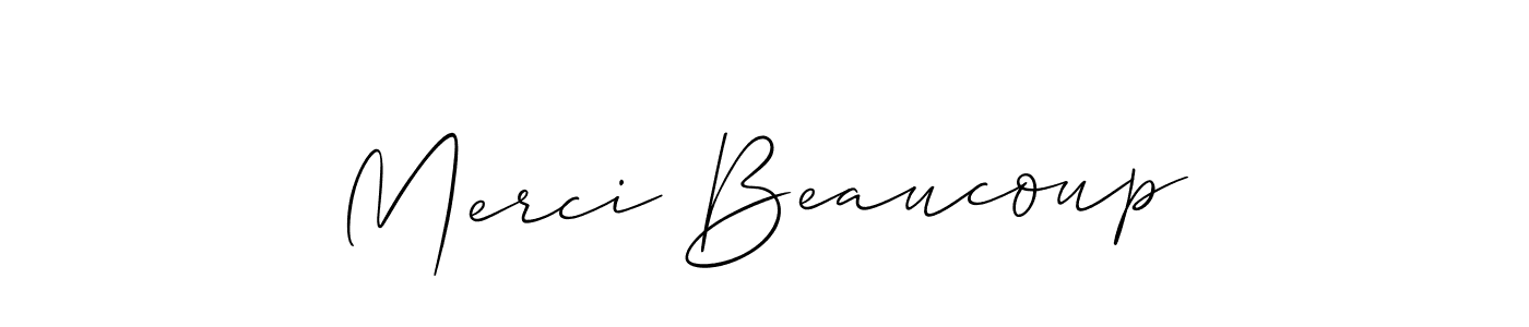 Make a short Merci Beaucoup signature style. Manage your documents anywhere anytime using Allison_Script. Create and add eSignatures, submit forms, share and send files easily. Merci Beaucoup signature style 2 images and pictures png