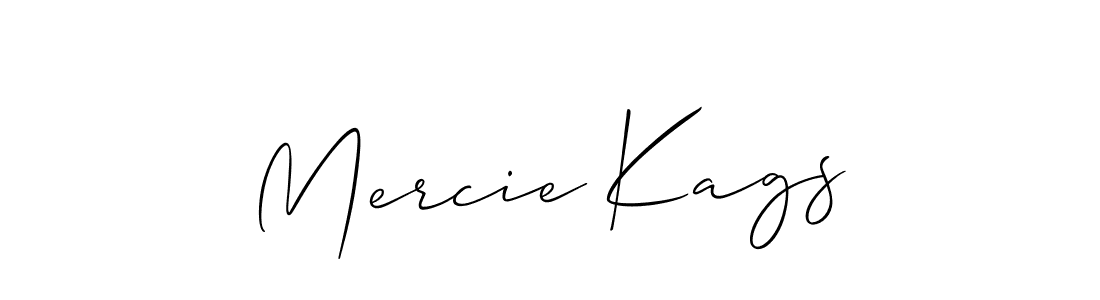 How to make Mercie Kags name signature. Use Allison_Script style for creating short signs online. This is the latest handwritten sign. Mercie Kags signature style 2 images and pictures png