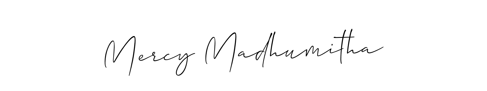 How to make Mercy Madhumitha signature? Allison_Script is a professional autograph style. Create handwritten signature for Mercy Madhumitha name. Mercy Madhumitha signature style 2 images and pictures png