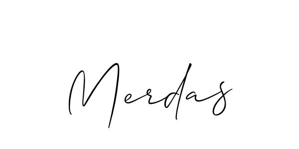 How to make Merdas name signature. Use Allison_Script style for creating short signs online. This is the latest handwritten sign. Merdas signature style 2 images and pictures png