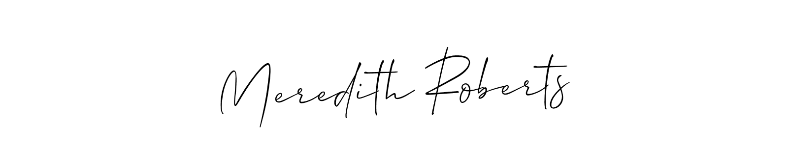 if you are searching for the best signature style for your name Meredith Roberts. so please give up your signature search. here we have designed multiple signature styles  using Allison_Script. Meredith Roberts signature style 2 images and pictures png