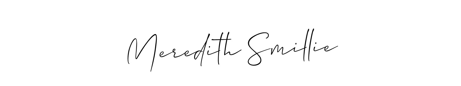 Create a beautiful signature design for name Meredith Smillie. With this signature (Allison_Script) fonts, you can make a handwritten signature for free. Meredith Smillie signature style 2 images and pictures png